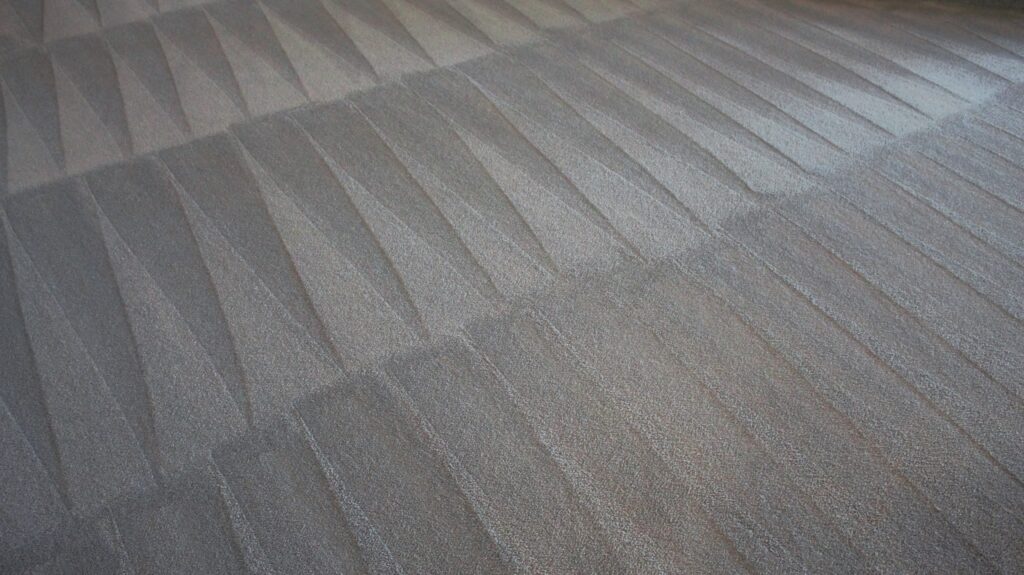 A gray residential carpet professionally cleaned by PUIRI.