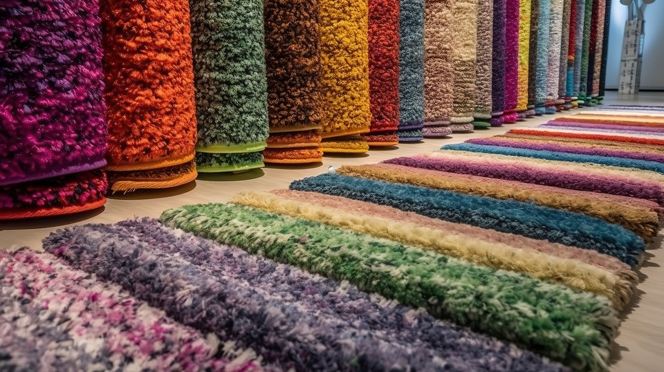 Close-up of rug textures.